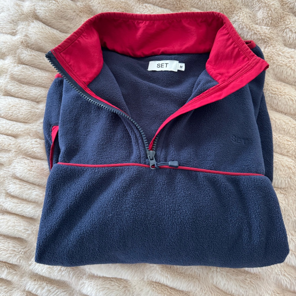 Navy and Red Kids' Fleece Jacket